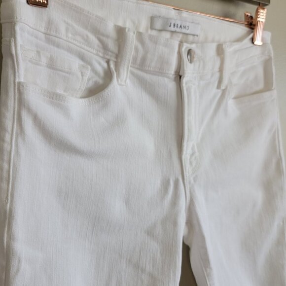 J Brand Cropped White Demented Distressed Skinny Ankle Frayed Mid Rise Jeans 27 - Picture 5 of 16